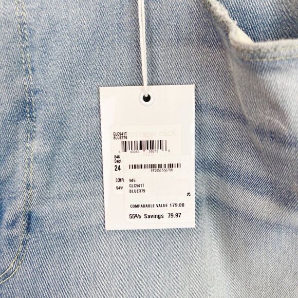 Good American Light Wash Denim Jeans Good Legs Crop - Picture 5 of 10